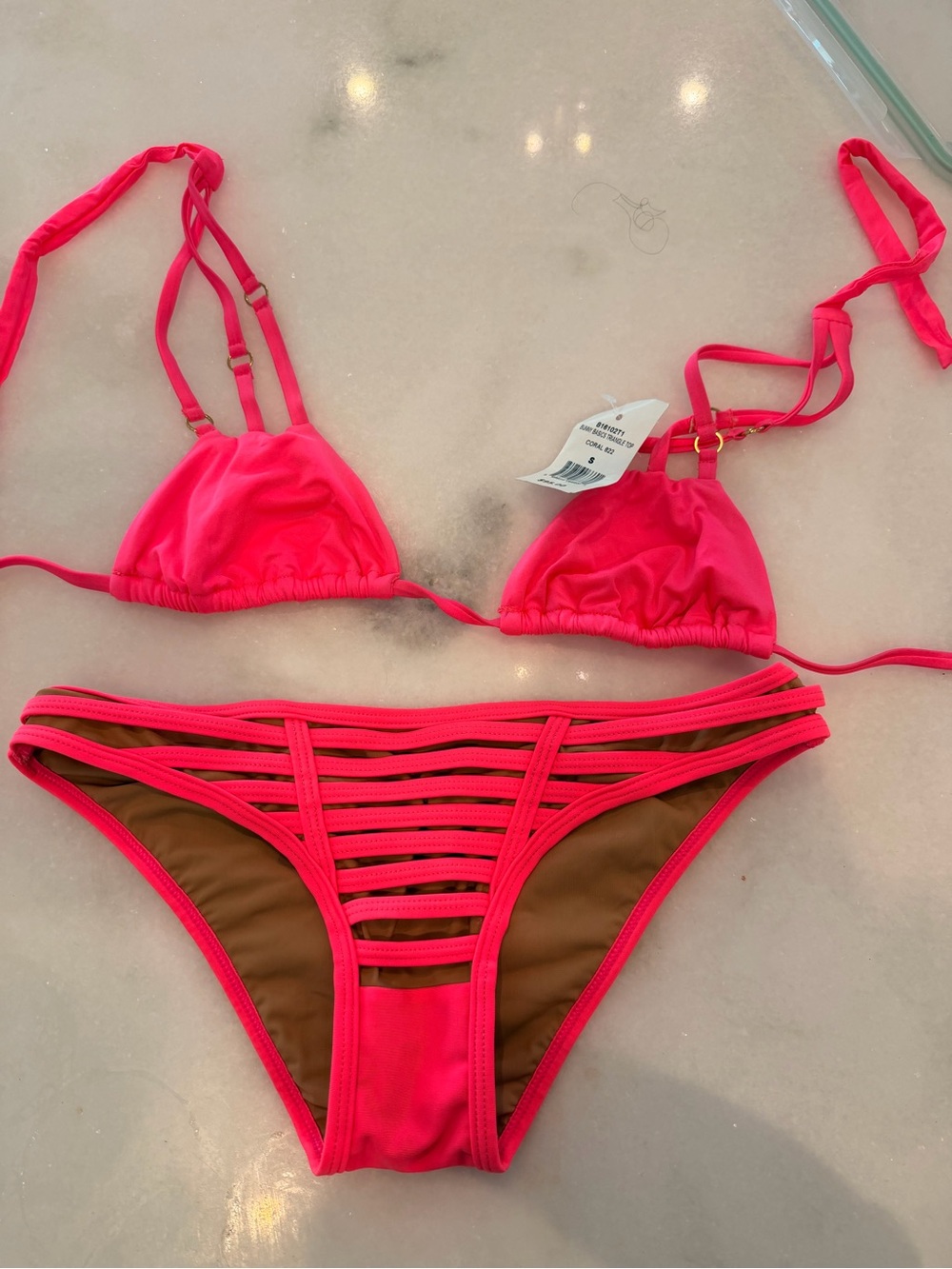 Beach Bunny Neon Pink Bikini Bottoms